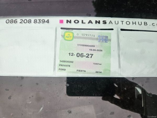 Ford Fiesta 2014 1.0 Petrol New Nct 06/27 390375959