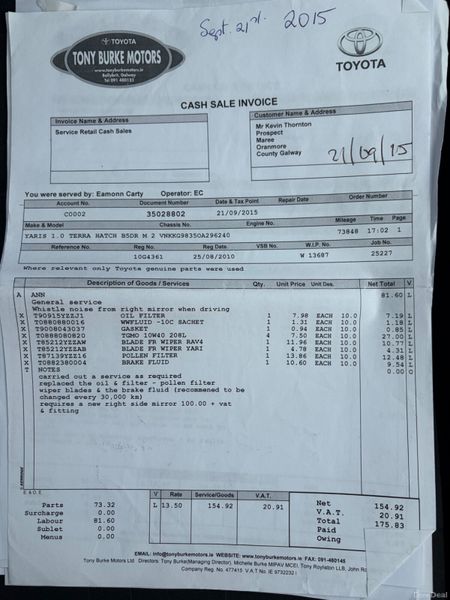 2010 Toyota Yaris 1.0 VVT-I Nct 04/27 Tax 09/26 398977889