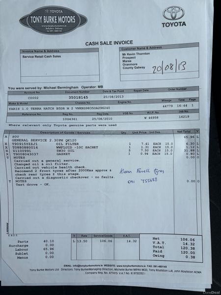 2010 Toyota Yaris 1.0 VVT-I Nct 04/27 Tax 09/26 398977891