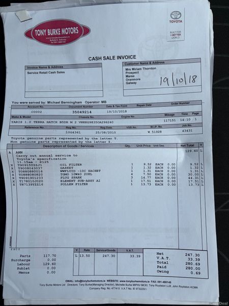 2010 Toyota Yaris 1.0 VVT-I Nct 04/27 Tax 09/26 399067345