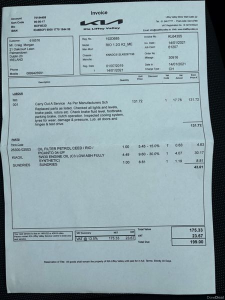 2019 Kia Rio 1.25 K2 Nct 06/27 Tax 02/27 399249343
