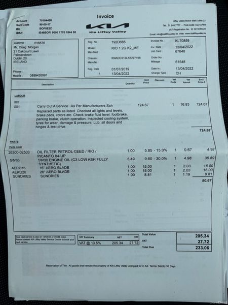 2019 Kia Rio 1.25 K2 Nct 06/27 Tax 02/27 399249345