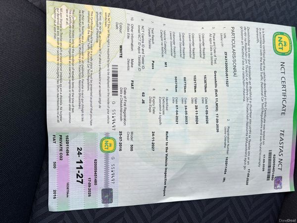 2016 Fiat 500*Fresh Nct Nov 2027* 399477031