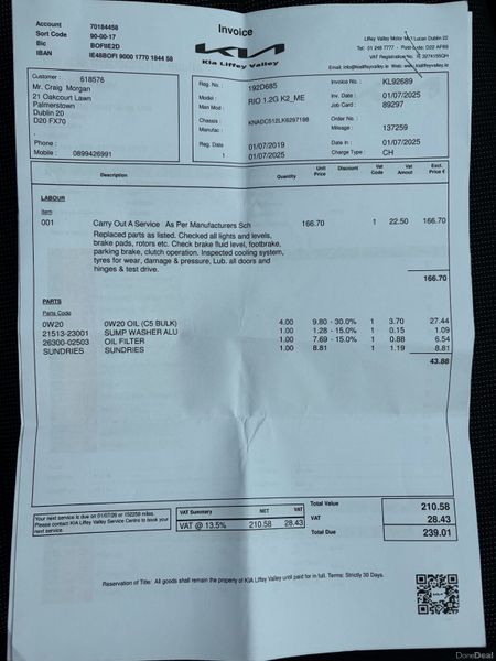 2019 Kia Rio 1.25 K2 Nct 06/27 Tax 02/27 399589287