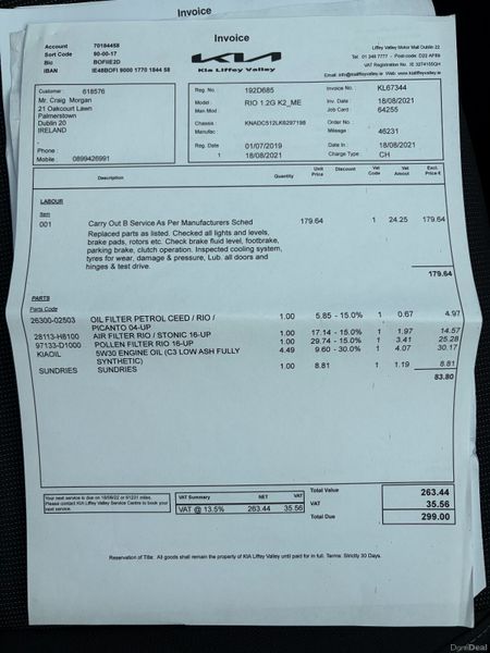 2019 Kia Rio 1.25 K2 Nct 06/27 Tax 02/27 399525023