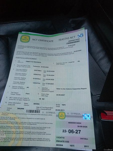 Skoda Yeti 2011, Full leather, Fresh Nct, Warranty 400119885