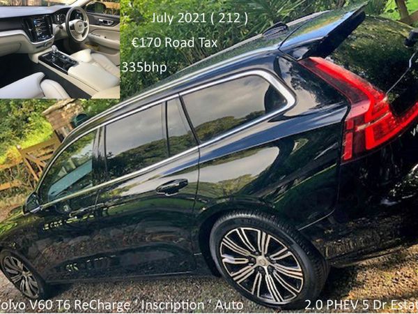 Volvo V60 Estate, Petrol Plug-in Hybrid, 2021, Black