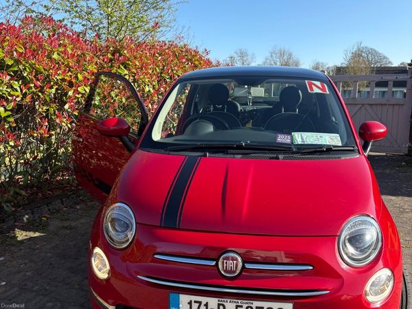 Fiat 500 Hatchback, Petrol, 2017, Red