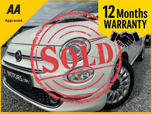 Fiat 500 Hatchback, Petrol, 2018, White