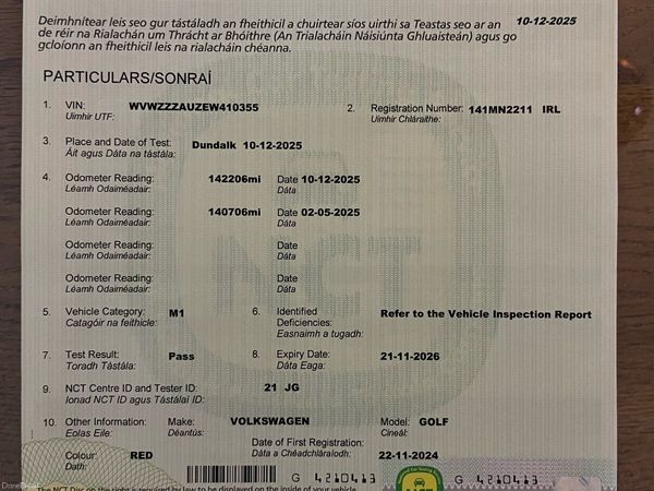 Volkswagen Golf Hatchback, Diesel, 2014, Red