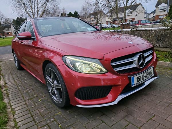 Mercedes-Benz C-Class Saloon, Diesel Hybrid, 2015, Red