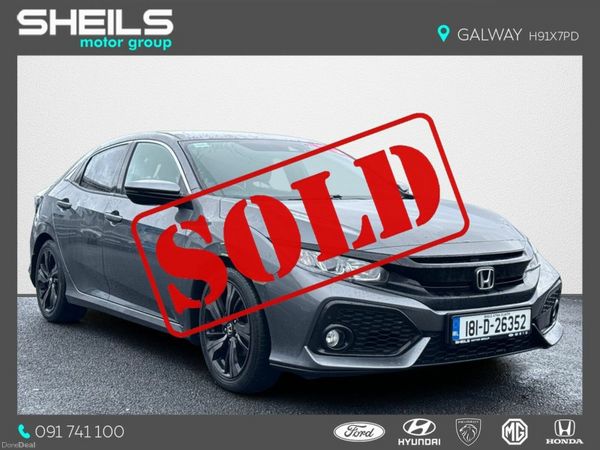 Honda Civic Hatchback, Petrol, 2018, Grey