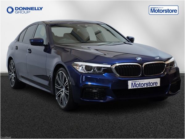 BMW 5-Series Saloon, Petrol Hybrid, 2019, Blue