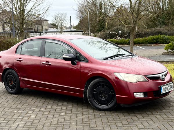 Honda Civic Saloon, Petrol Hybrid, 2008, Red