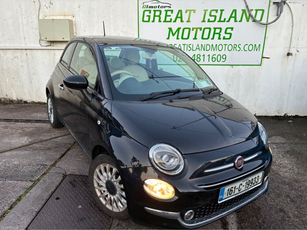 Fiat 500 Hatchback, Petrol, 2016, Black