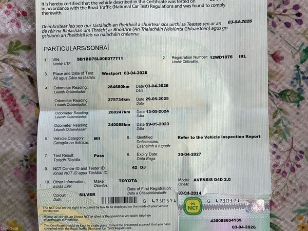 Toyota Avensis Saloon, Diesel, 2012, Silver