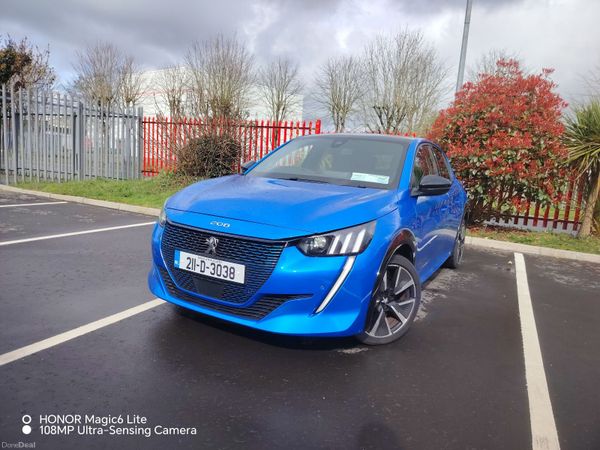 Peugeot 208 Hatchback, Electric, 2021, Blue