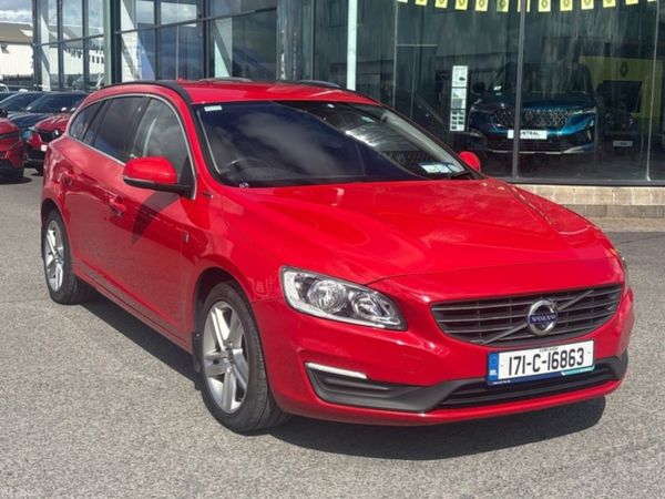 Volvo V60 Estate, Diesel Plug-in Hybrid, 2017, Red