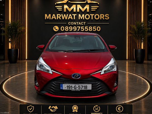 Toyota Vitz Hatchback, Petrol Hybrid, 2019, Red