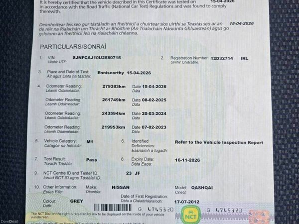 Nissan Qashqai Hatchback, Diesel, 2012, Grey