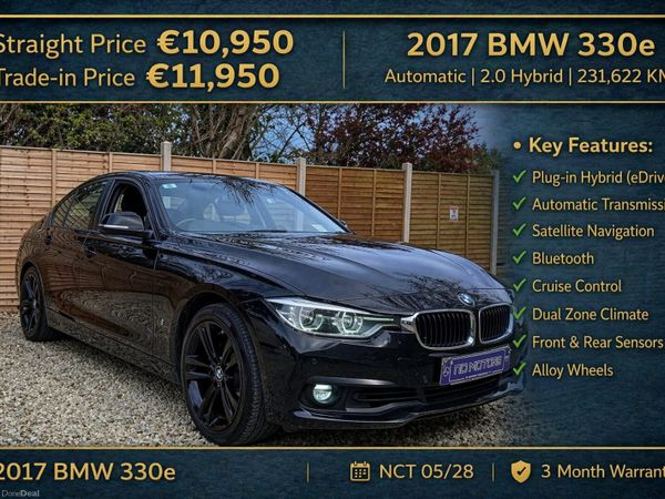 BMW 3-Series Saloon, Petrol Plug-in Hybrid, 2017, Black