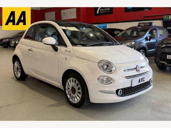 Fiat 500 Hatchback, Petrol Hybrid, 2023, White