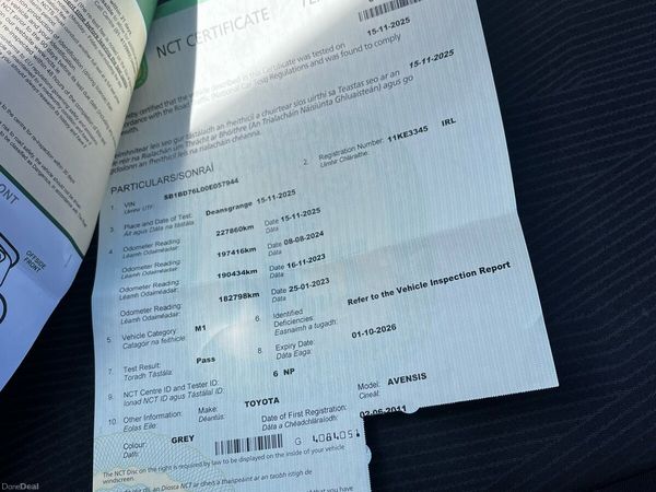 Toyota Avensis Saloon, Diesel, 2011, Grey