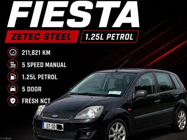Ford Fiesta Hatchback, Petrol, 2007, Black