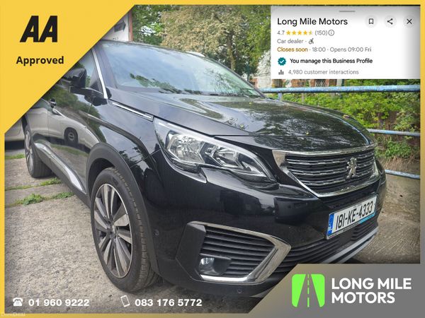 Peugeot 5008 MPV, Petrol, 2018, Black