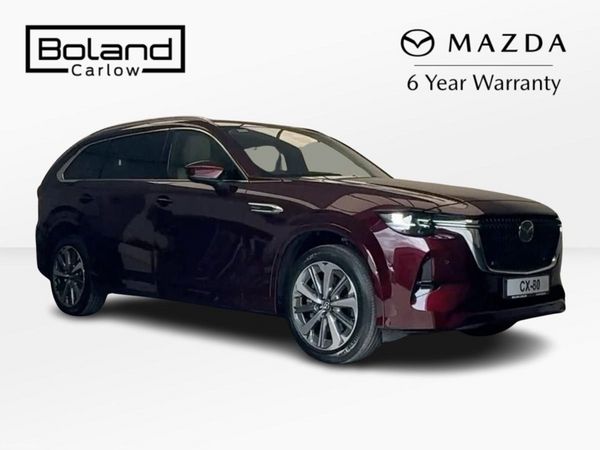 Mazda CX-80 SUV, Petrol Plug-in Hybrid, 2026, Red