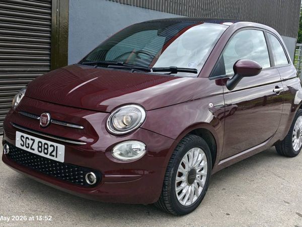 Fiat 500 Hatchback, Petrol Hybrid, 2020, Red