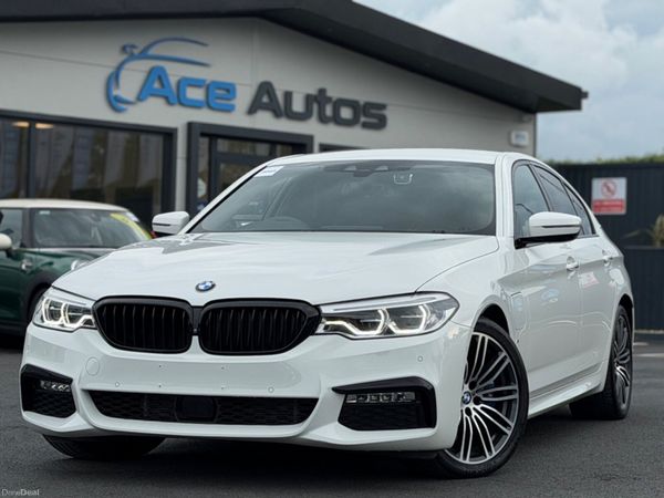 BMW 5-Series Saloon, Petrol Hybrid, 2019, White