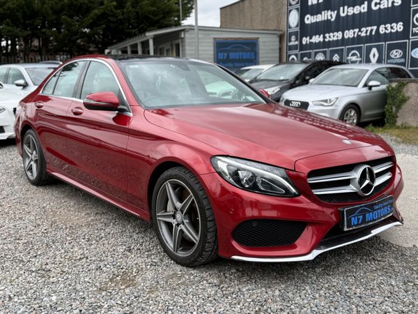 Mercedes-Benz C-Class Saloon, Diesel Hybrid, 2015, Red