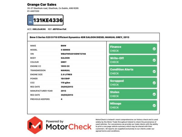 BMW 5-Series Saloon, Diesel, 2013, Black