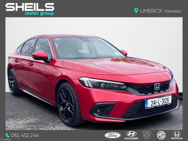 Honda Civic Hatchback, Petrol Hybrid, 2024, Red