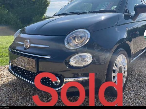 Fiat 500 Hatchback, Petrol, 2017, Black