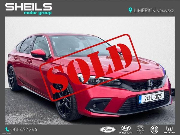 Honda Civic Hatchback, Petrol Hybrid, 2024, Red