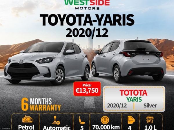 Toyota Yaris Hatchback, Petrol Hybrid, 2020, Silver
