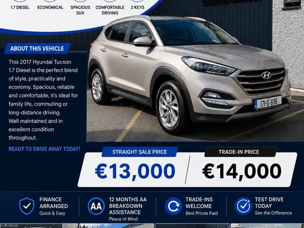 Hyundai Tucson SUV, Diesel, 2017, White