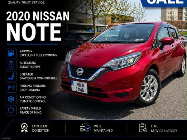 Nissan Note Hatchback, Petrol Hybrid, 2020, Red
