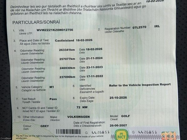 Volkswagen Golf Hatchback, Petrol, 2007, Grey