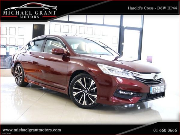 Honda Accord Saloon, Petrol Hybrid, 2016, Red