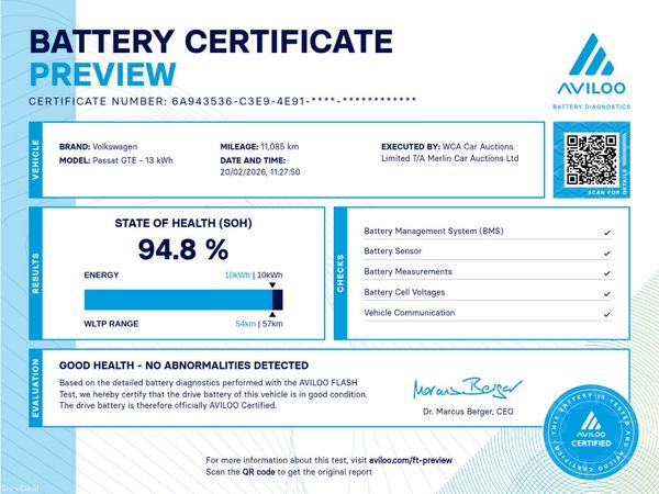 Volkswagen Passat Saloon, Petrol Plug-in Hybrid, 2022, Black