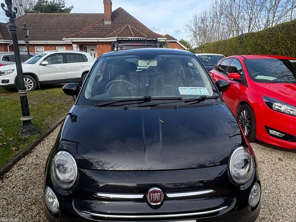 Fiat 500 Hatchback, Petrol, 2018, Black