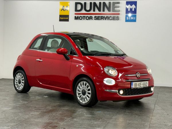 Fiat 500 Hatchback, Petrol, 2018, Red