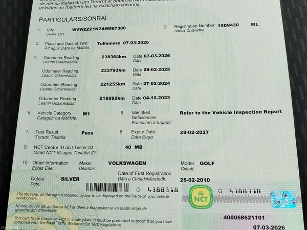 Volkswagen Golf Hatchback, Diesel, 2010, Silver