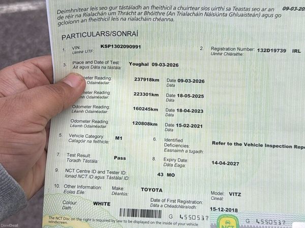 Toyota Vitz Hatchback, Petrol, 2013, White