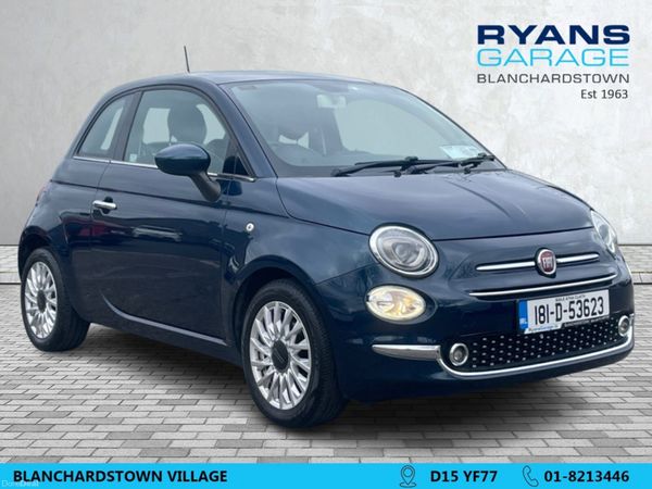 Fiat 500 Hatchback, Petrol, 2018, Blue