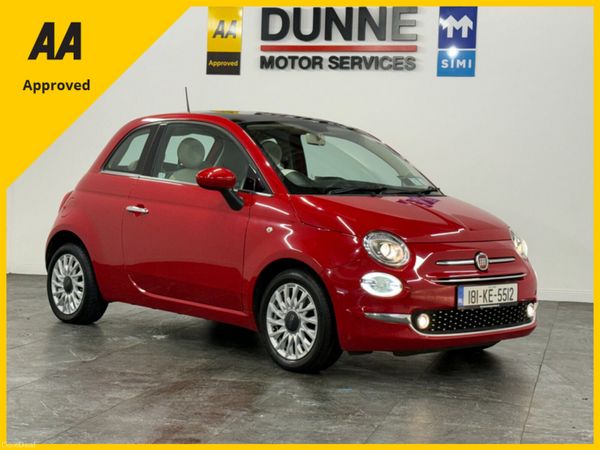Fiat 500 Hatchback, Petrol, 2018, Red