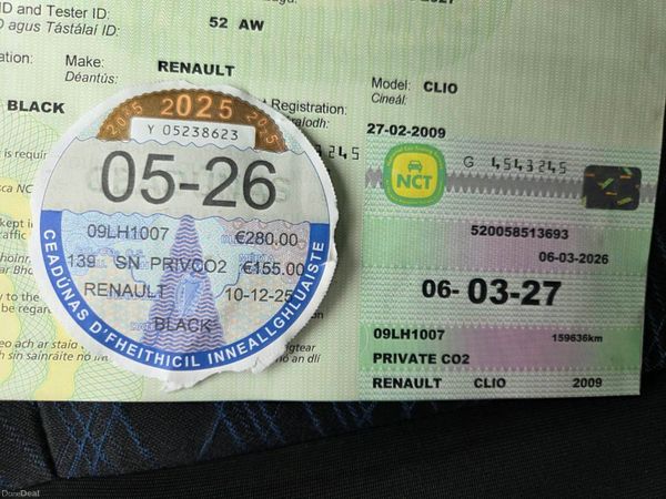 Renault Clio Hatchback, Ethanol Petrol, 2009, Black